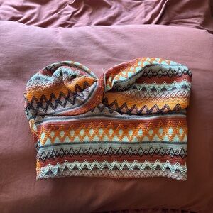 Multicolor Patterned Women's Crop Top